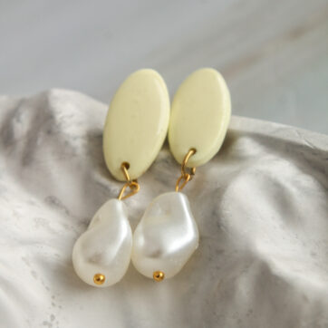 Sage Pearl Drop Earrings