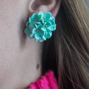 Mint Blossom Statement Earrings